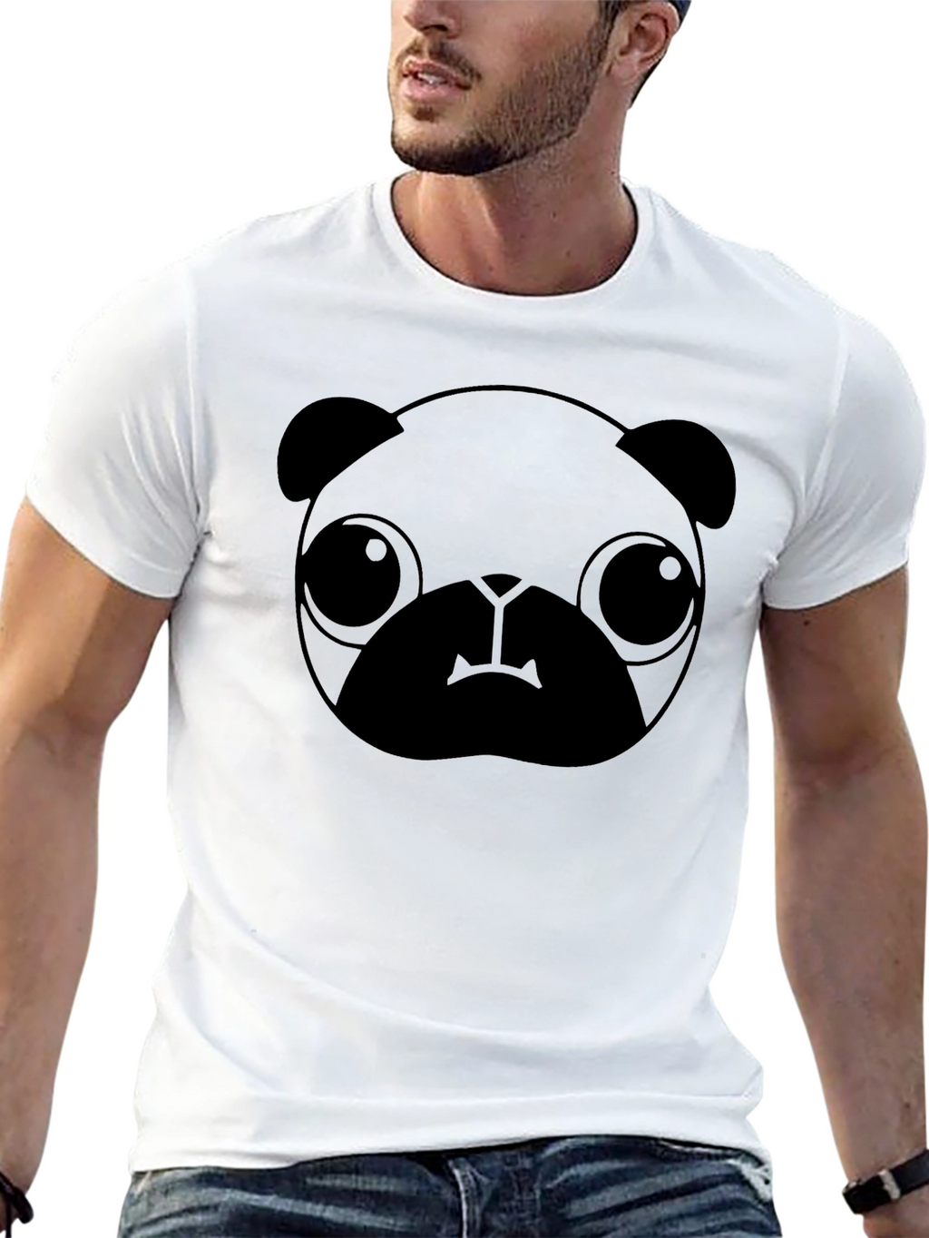 Black Pug Graphic Tee - Casual Style