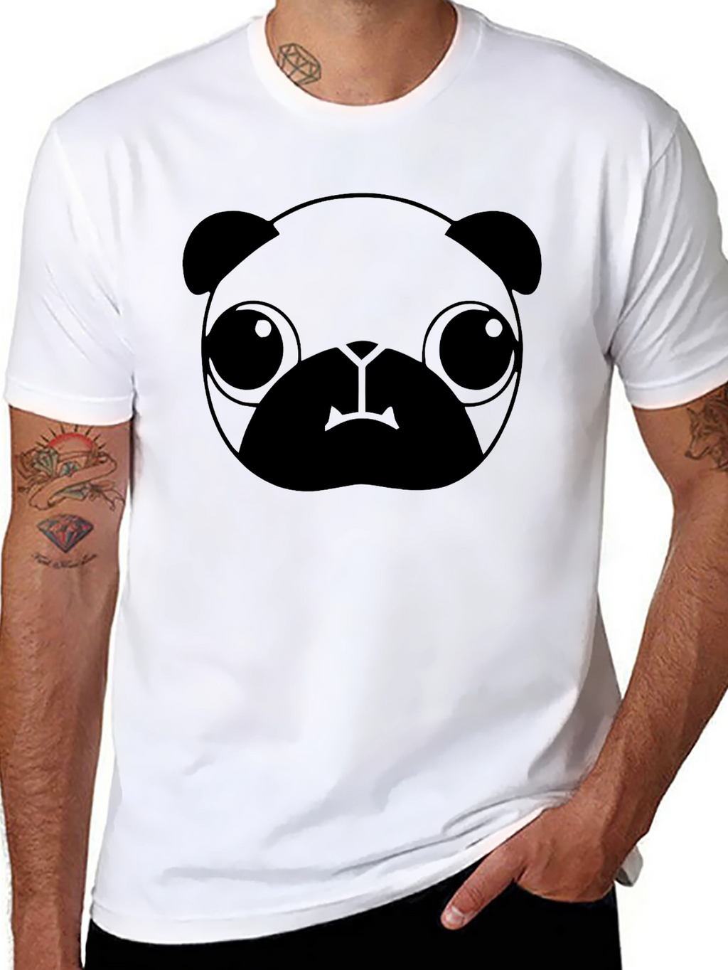 Black Pug Graphic Tee - Casual Style