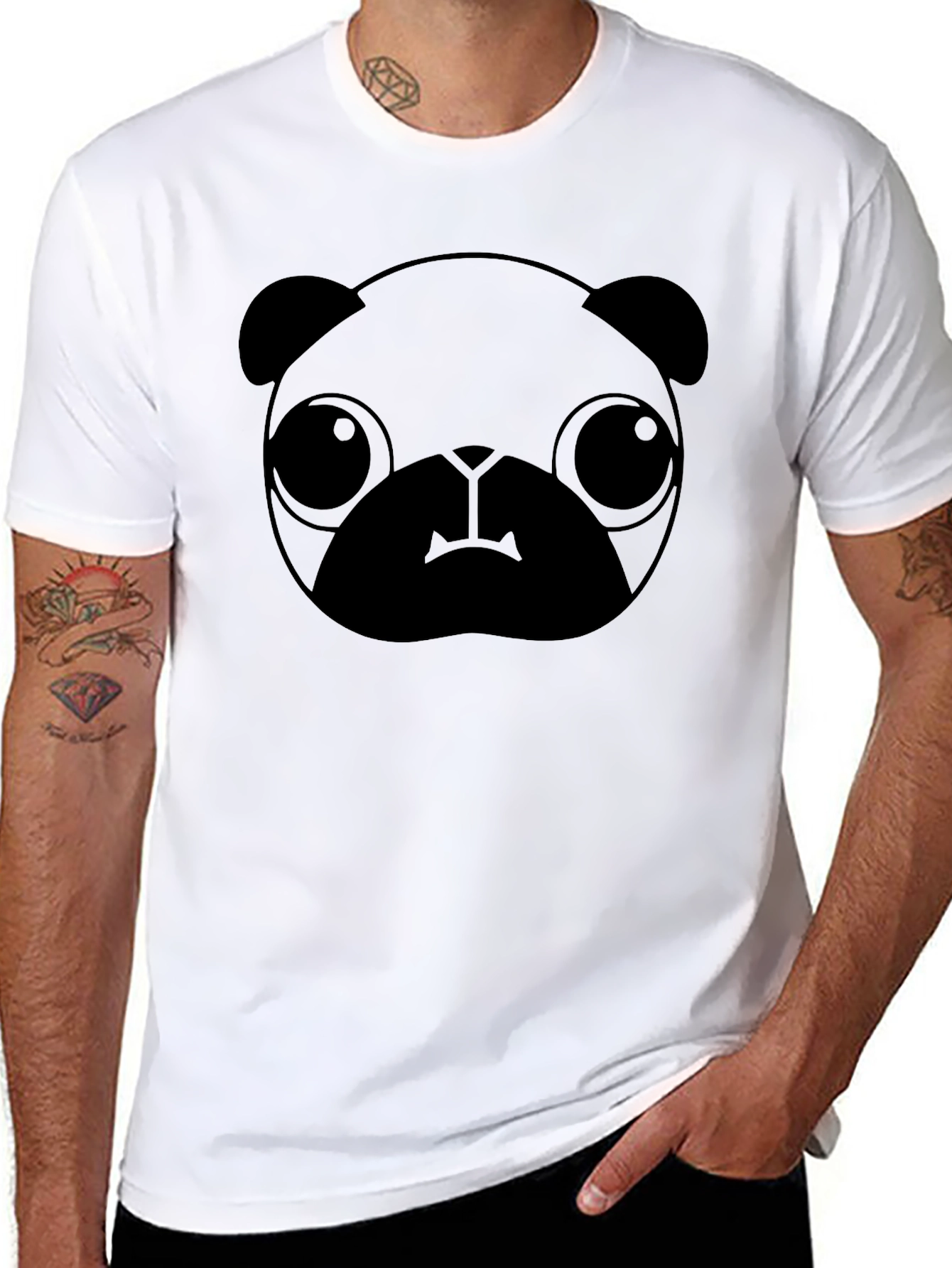 Black Pug Graphic Tee - Casual Style