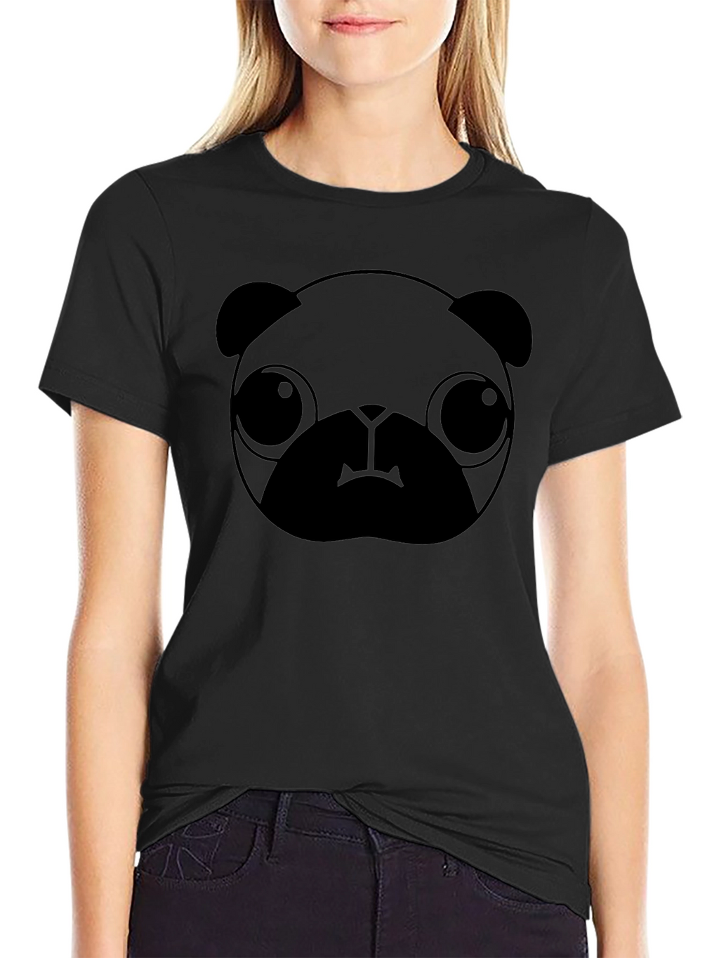 Black Pug Graphic Tee - Casual Style