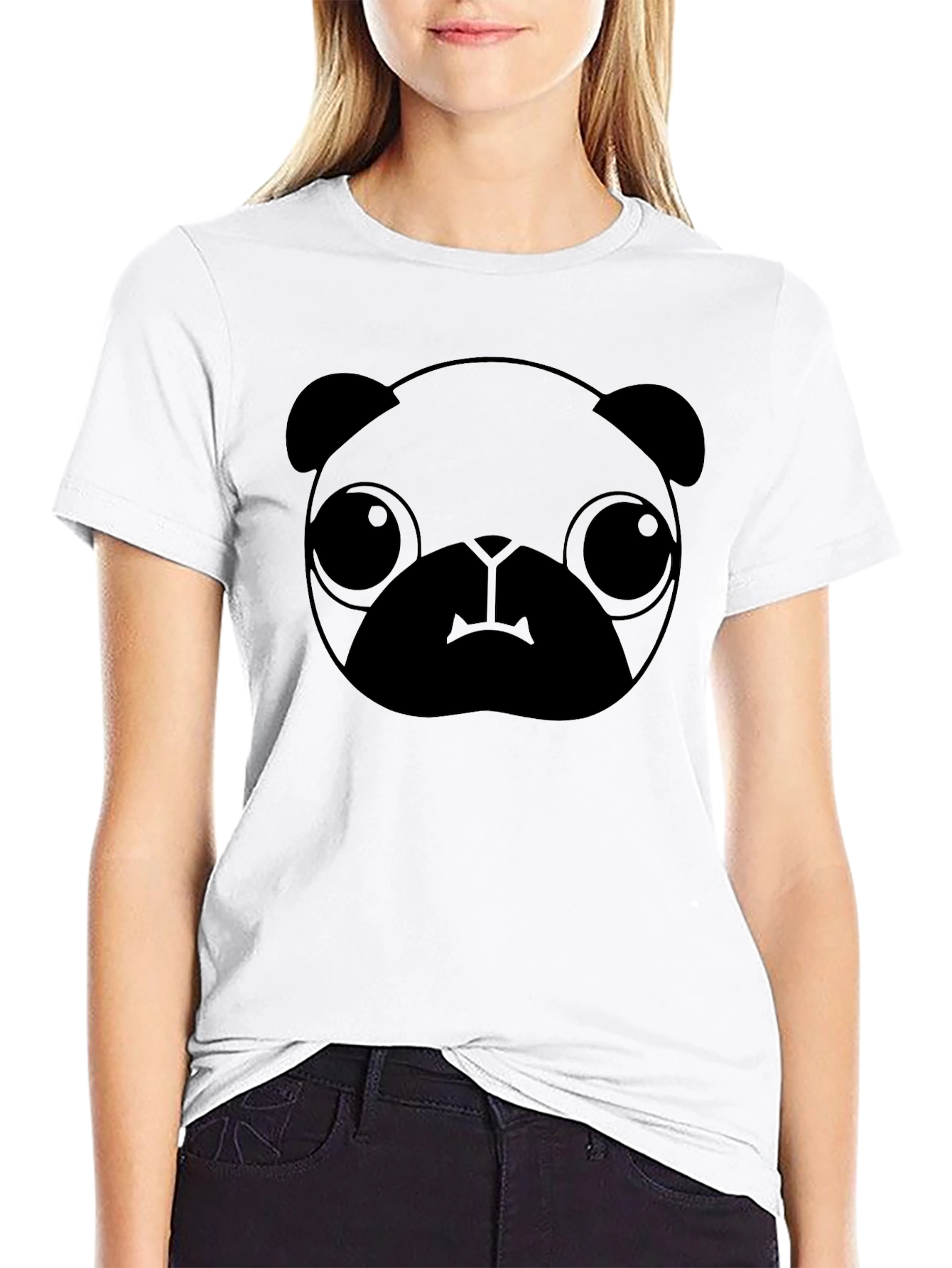 Black Pug Graphic Tee - Casual Style