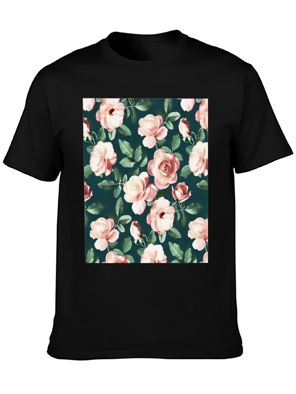 Floral Rose Pattern T-Shirt - Classic Style
