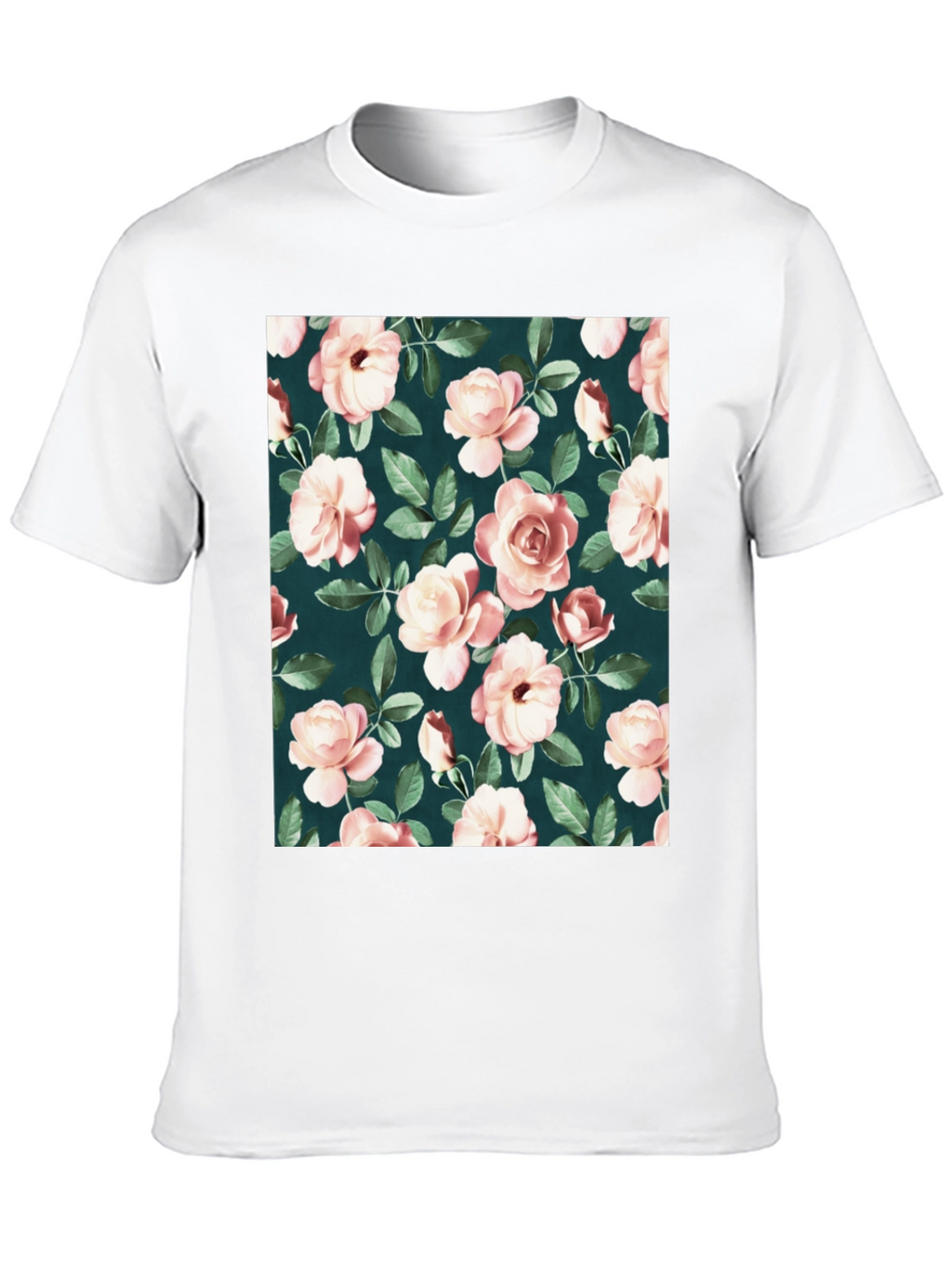 Floral Rose Pattern T-Shirt - Classic Style