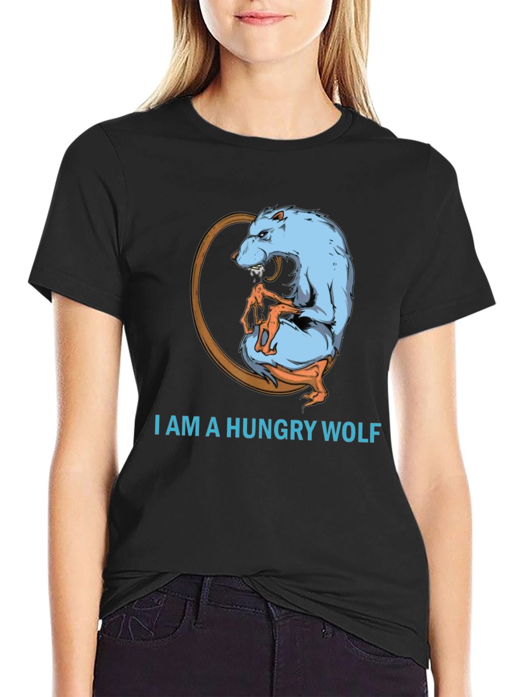 Hungry Wolf Graphic Tee - Bold and Unique Design