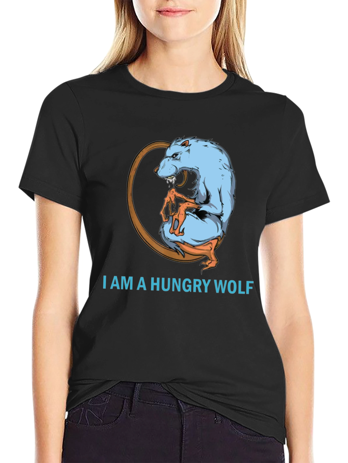 Hungry Wolf Graphic Tee - Bold and Unique Design