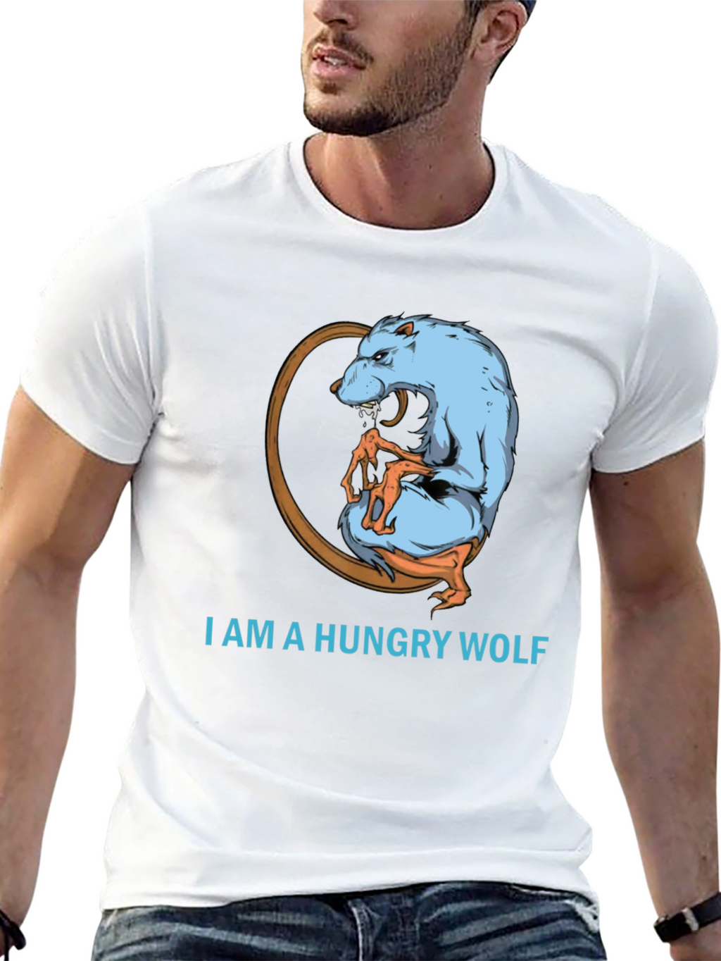 Hungry Wolf Graphic Tee - Bold and Unique Design