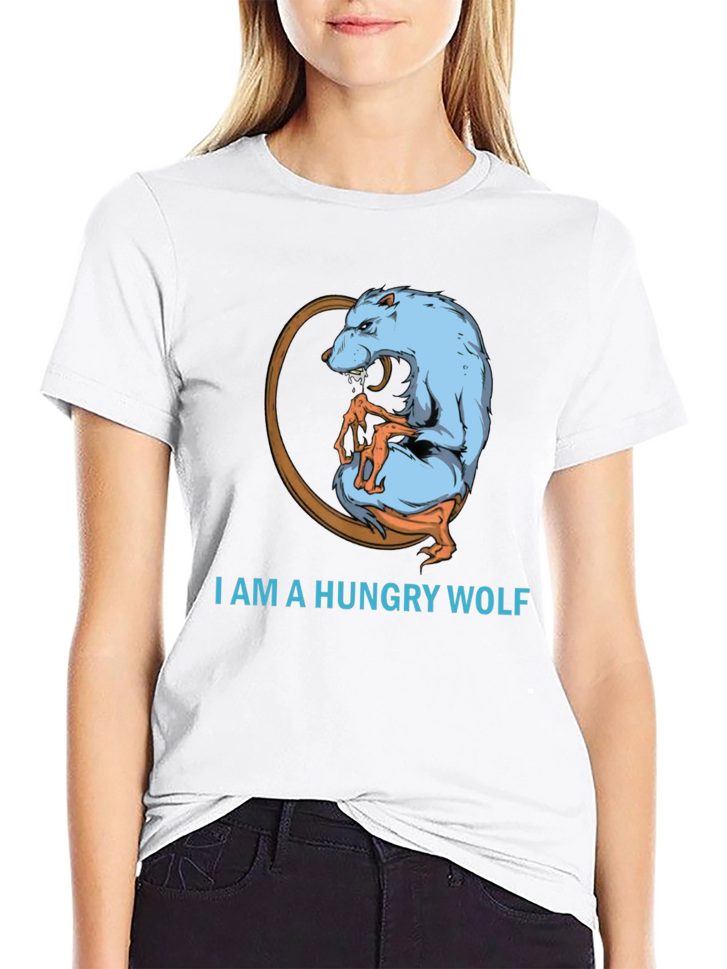 Hungry Wolf Graphic Tee - Bold and Unique Design