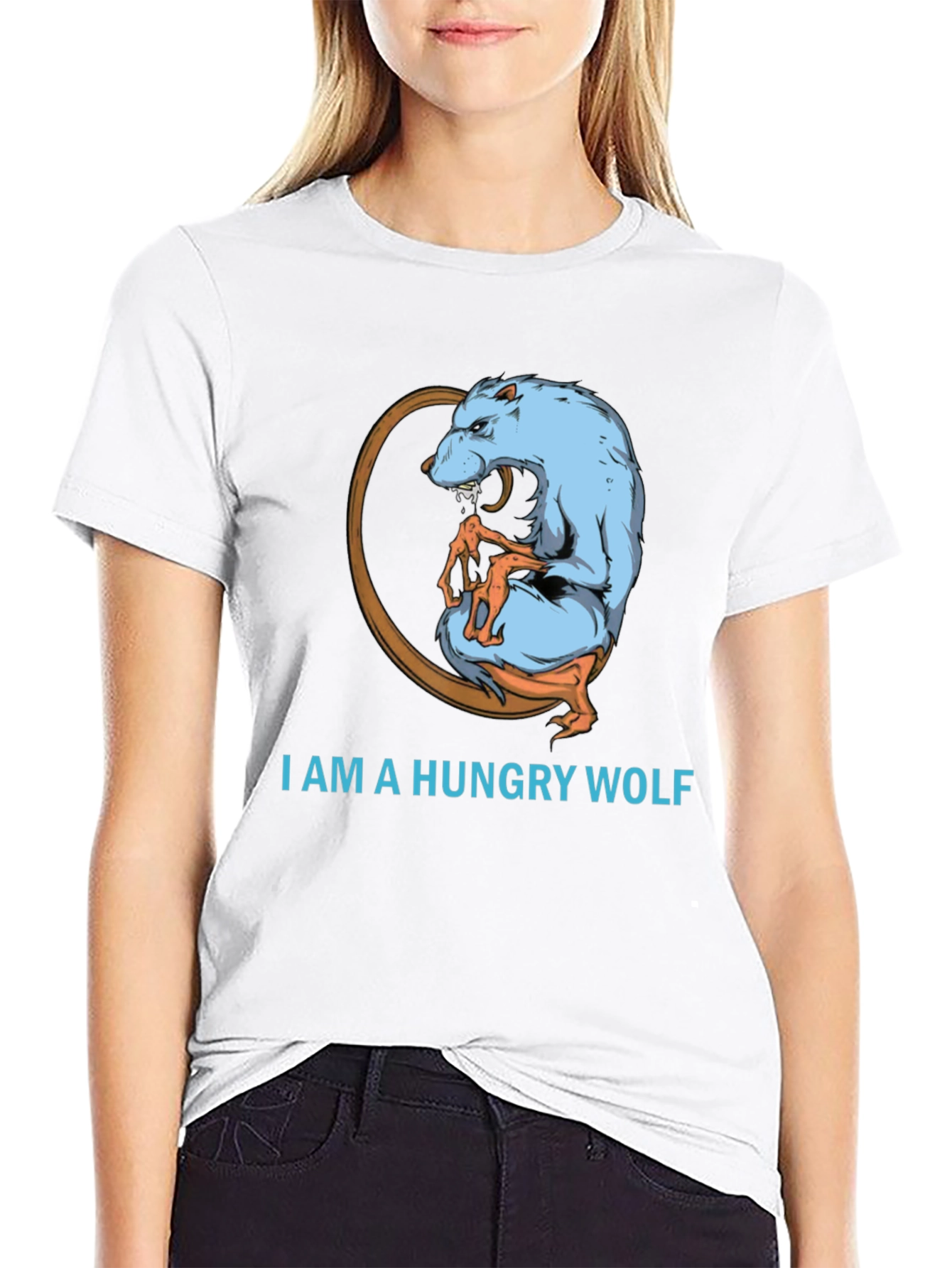 Hungry Wolf Graphic Tee - Bold and Unique Design