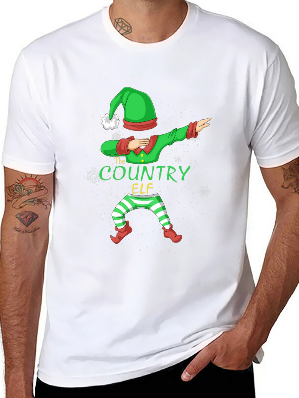 Country Elf Dabbing Christmas T-Shirt