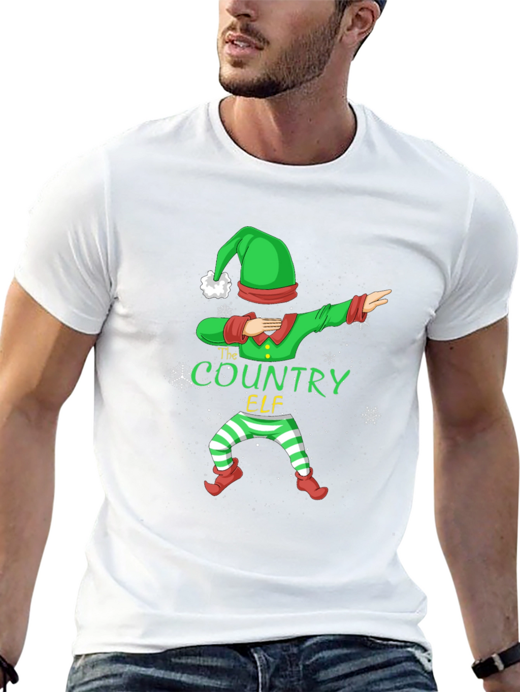 Country Elf Dabbing Christmas T-Shirt