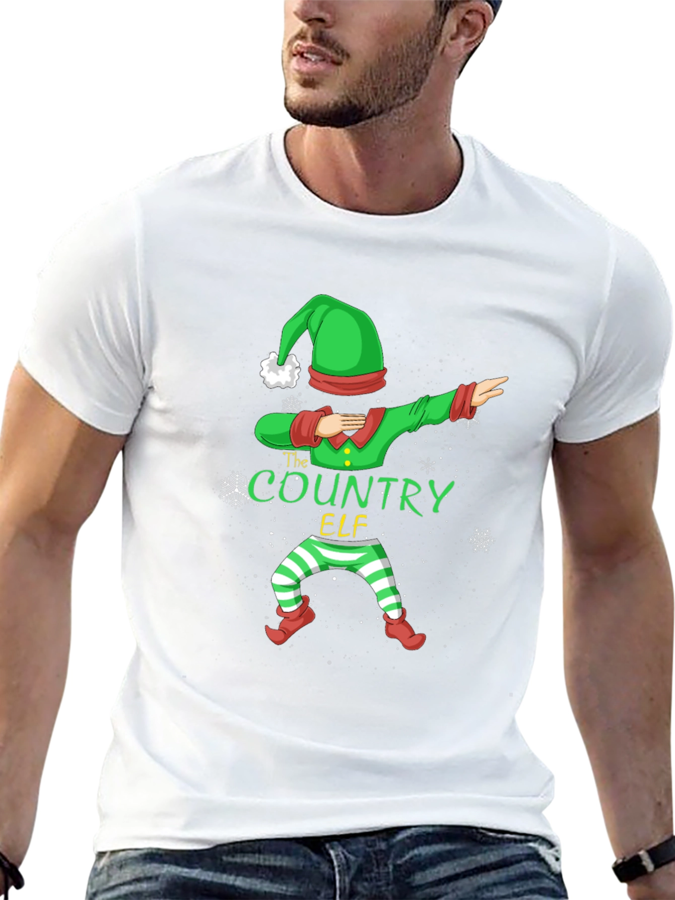 Country Elf Dabbing Christmas T-Shirt