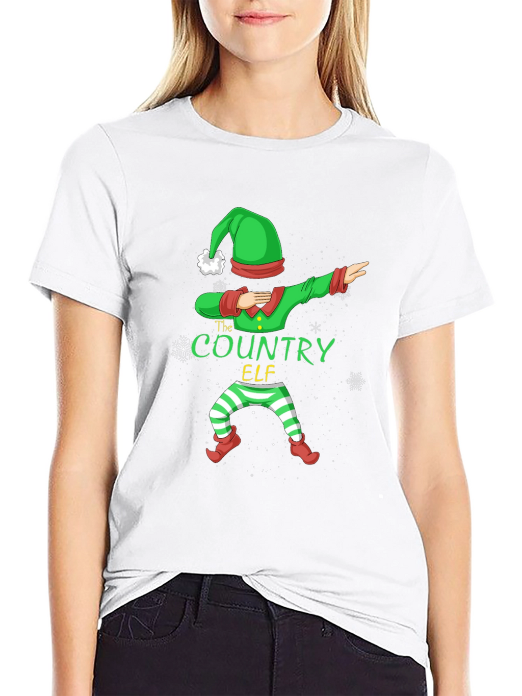 Country Elf Dabbing Christmas T-Shirt