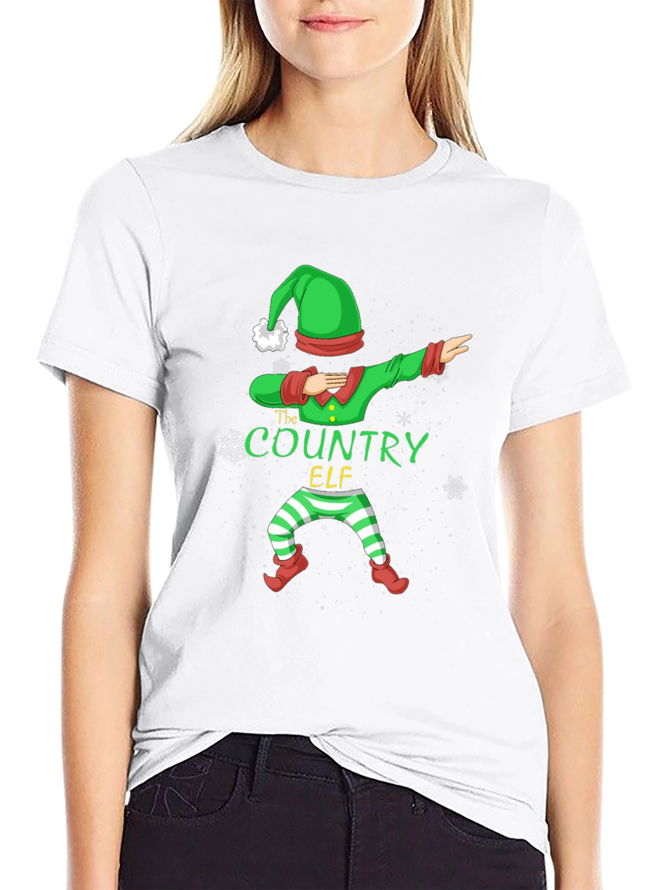 Country Elf Dabbing Christmas T-Shirt