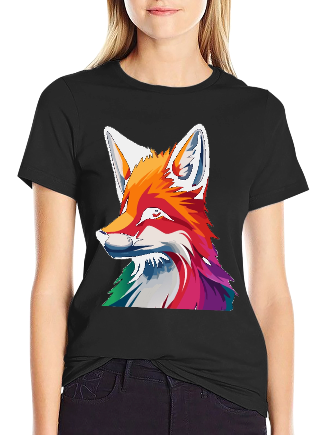 Fox Graphic Tee - Colorful Animal Print Shirt