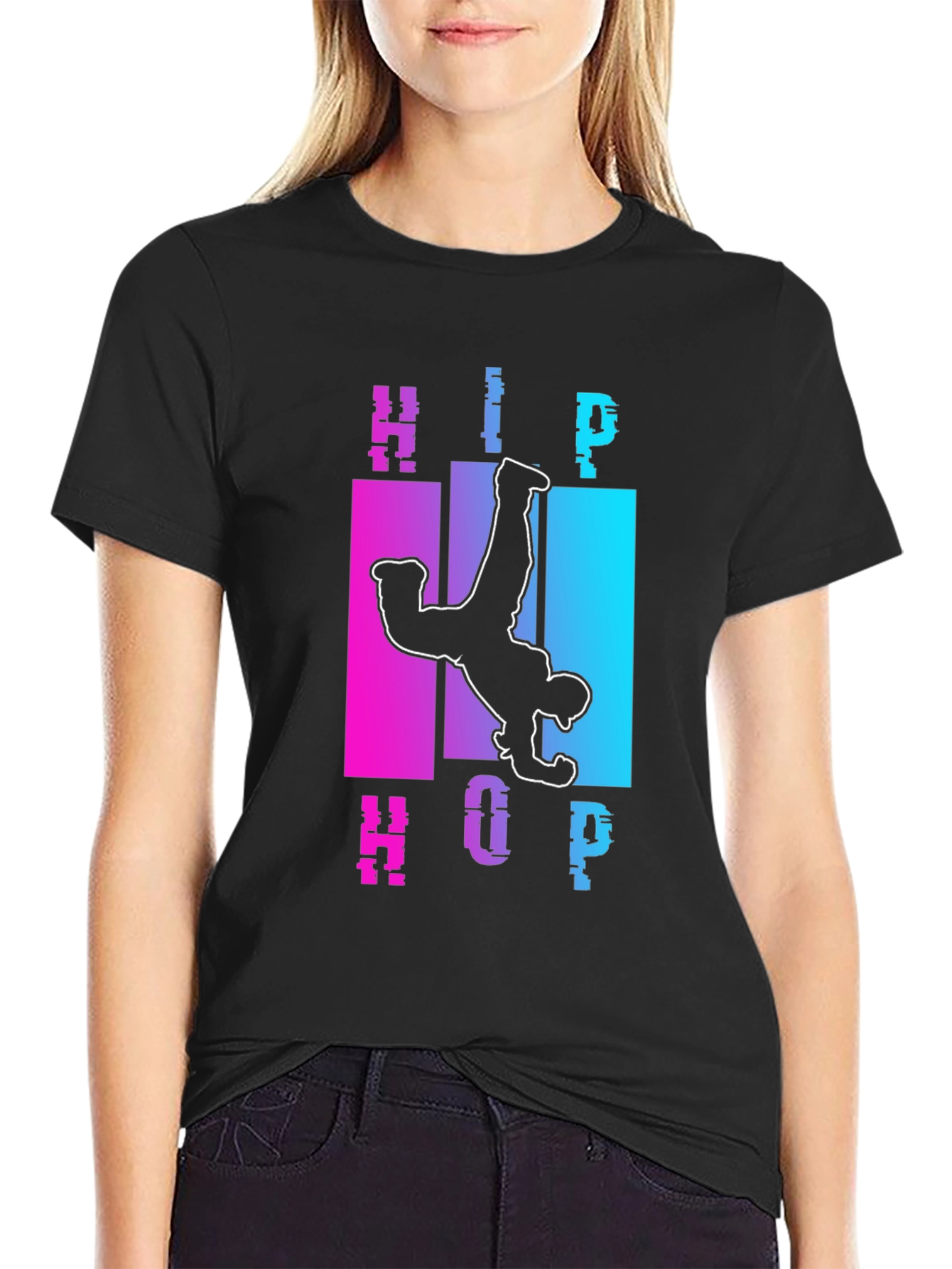 Hip Hop Dancer Graphic Tee - Black