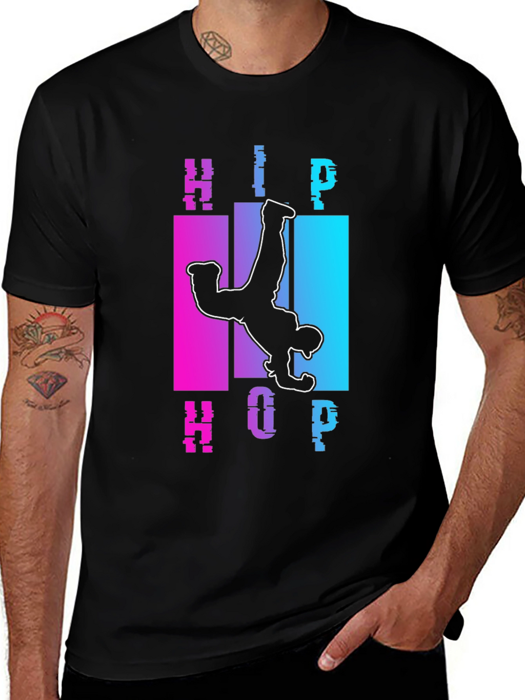 Hip Hop Dancer Graphic Tee - Black