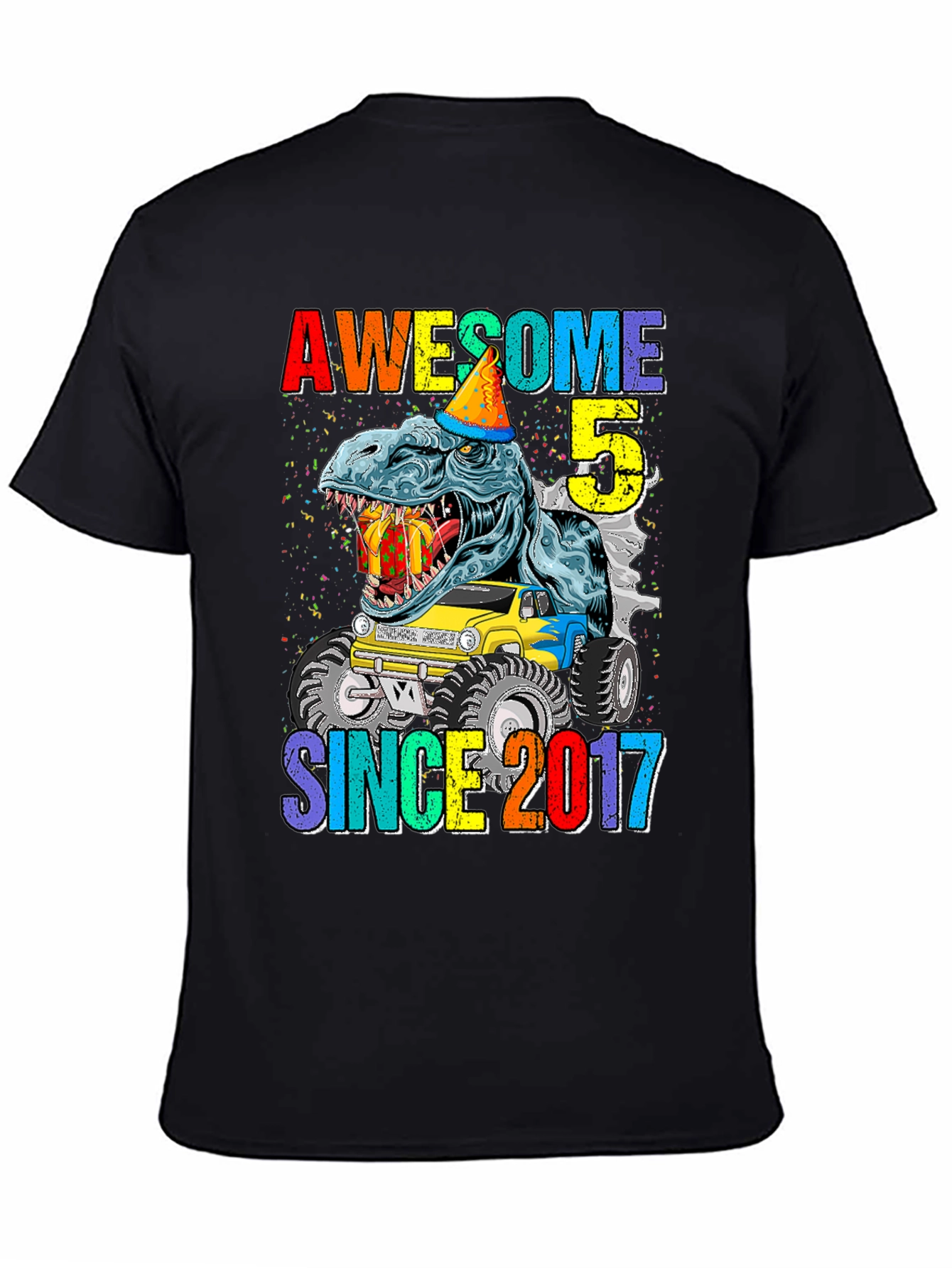 Awesome 5 Since 2017 T-Rex Birthday T-Shirt