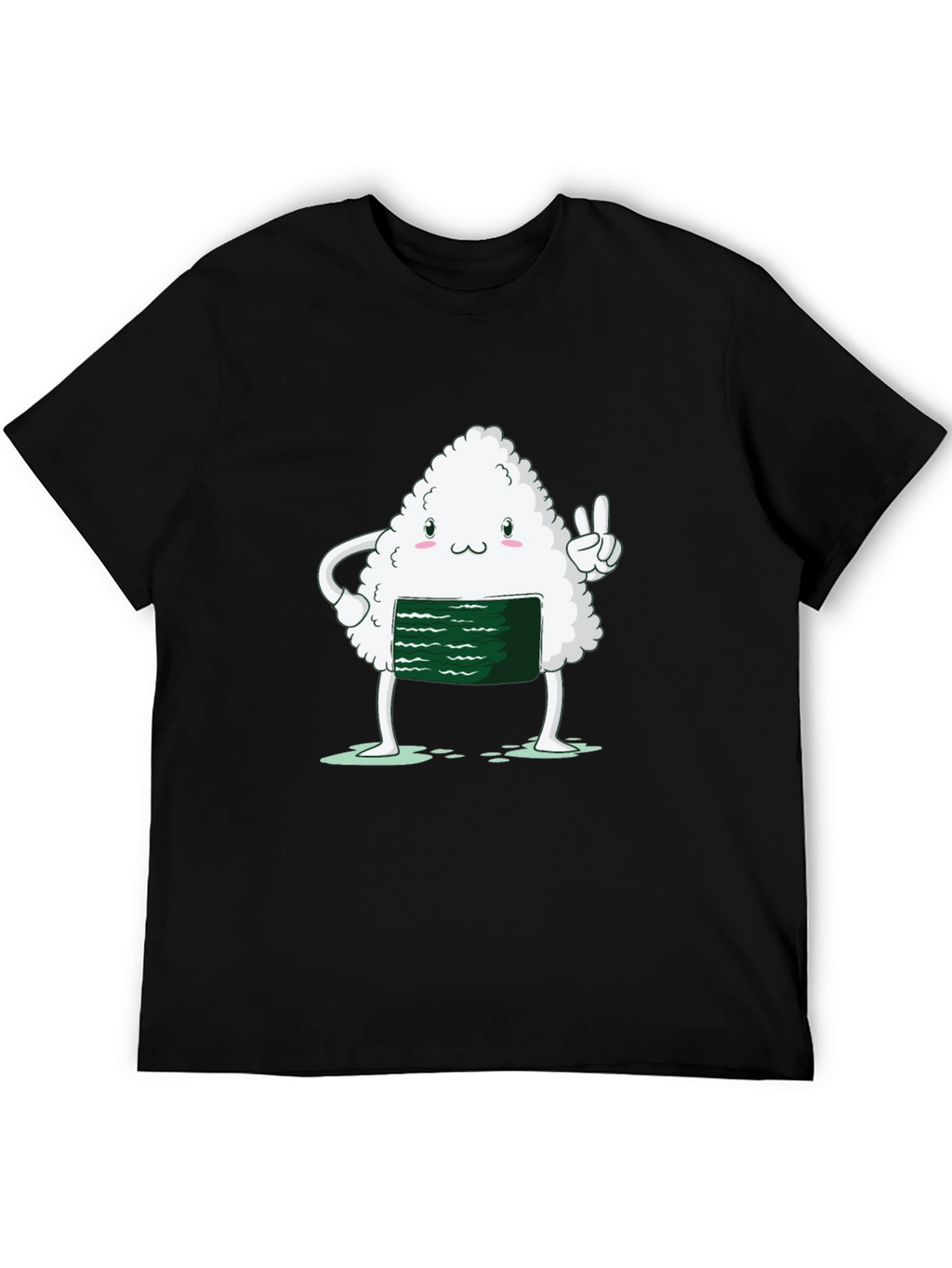 Sushi Peace Sign Black T-Shirt