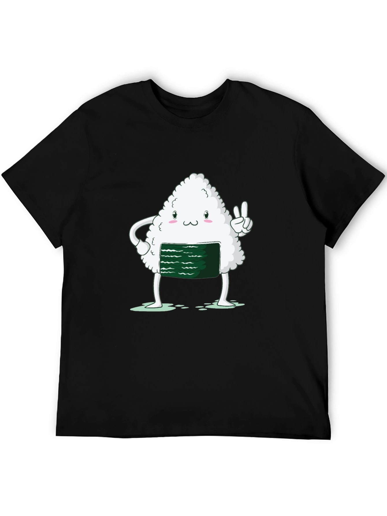 Sushi Peace Sign Black T-Shirt