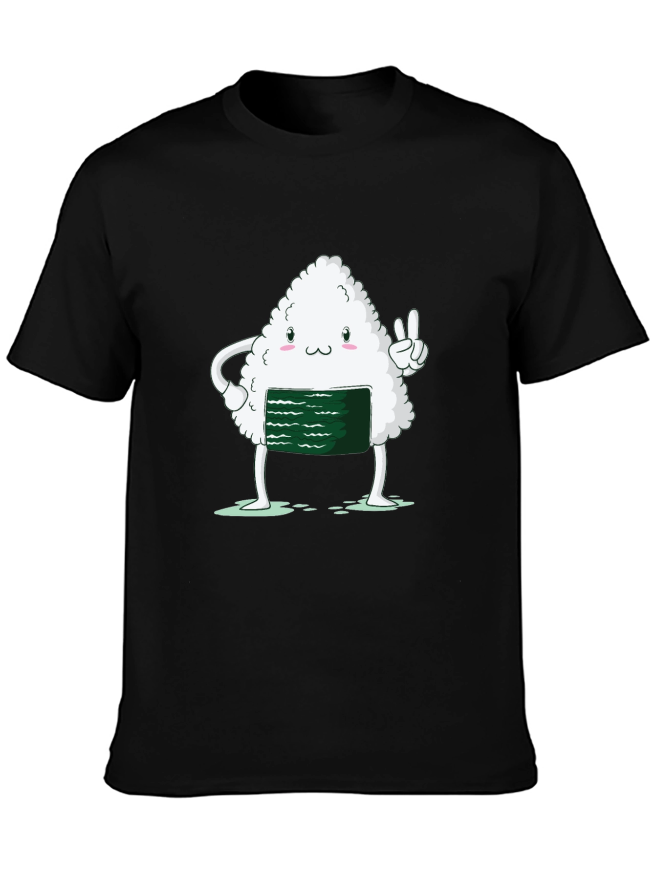 Sushi Peace Sign Black T-Shirt