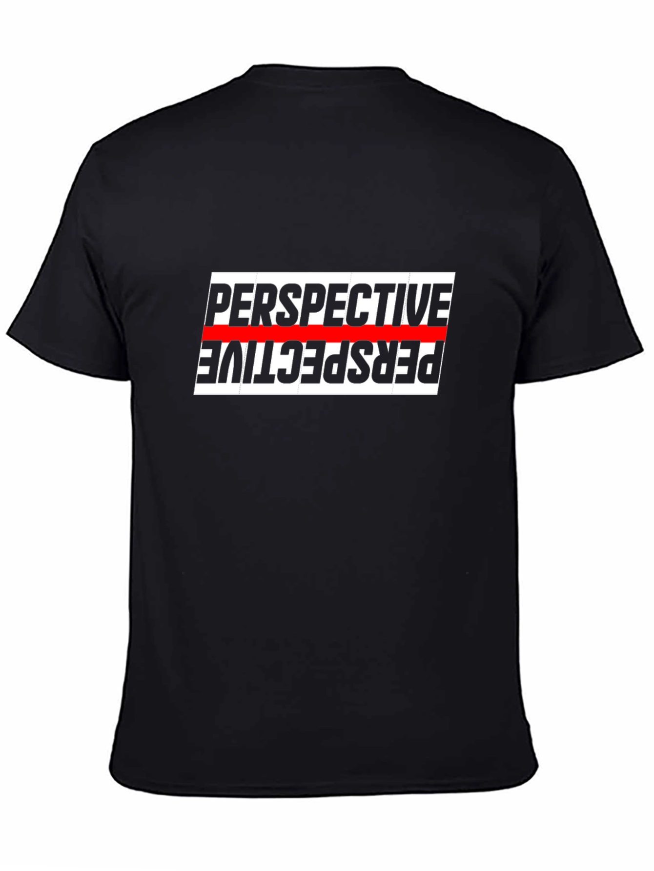Perspective Graphic Tee - Stylish Mens Black T-Shirt