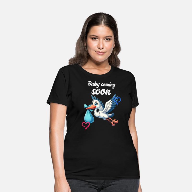 Soon I Will Be A Mother, With Stork, Baby Is