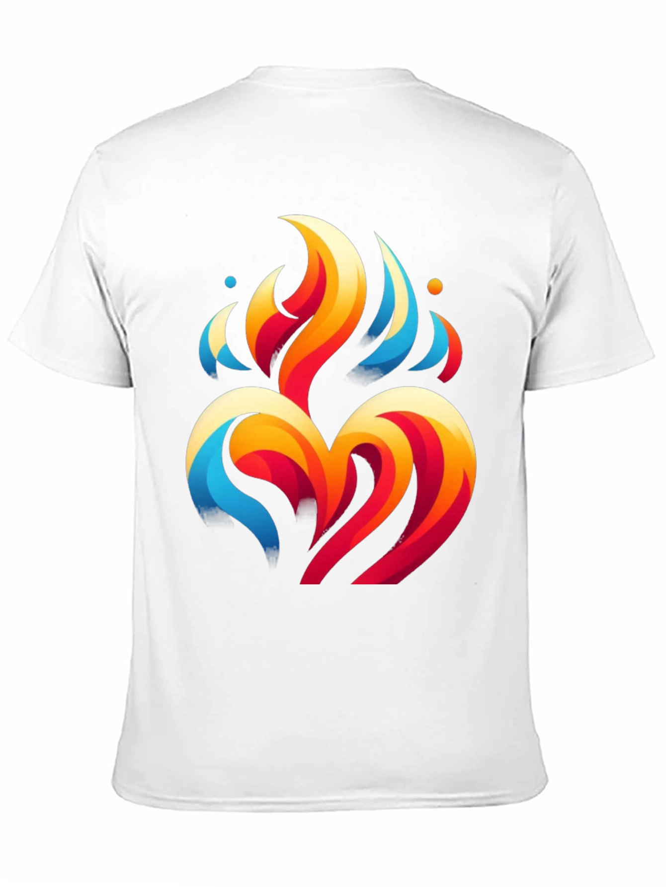 Abstract Flame Heart Black Graphic Tee