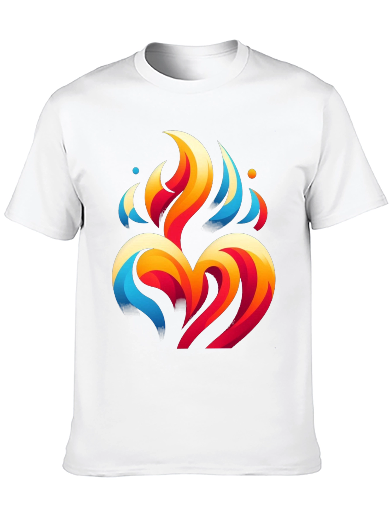 Abstract Flame Heart Black Graphic Tee