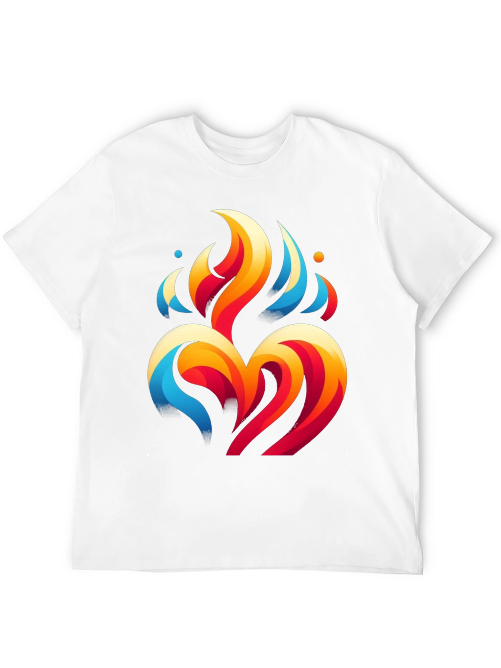 Abstract Flame Heart Black Graphic Tee