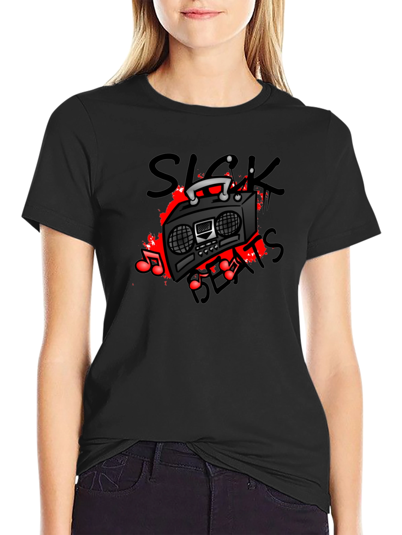 Sick Beats Graphic Tee - Cool Boombox Design