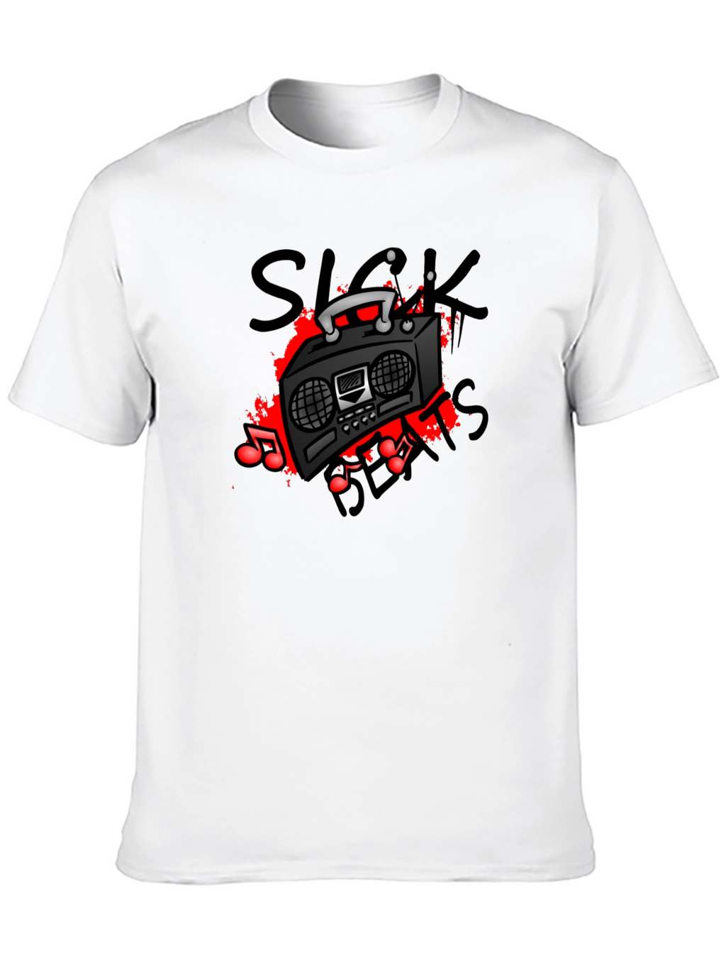 Sick Beats Graphic Tee - Cool Boombox Design