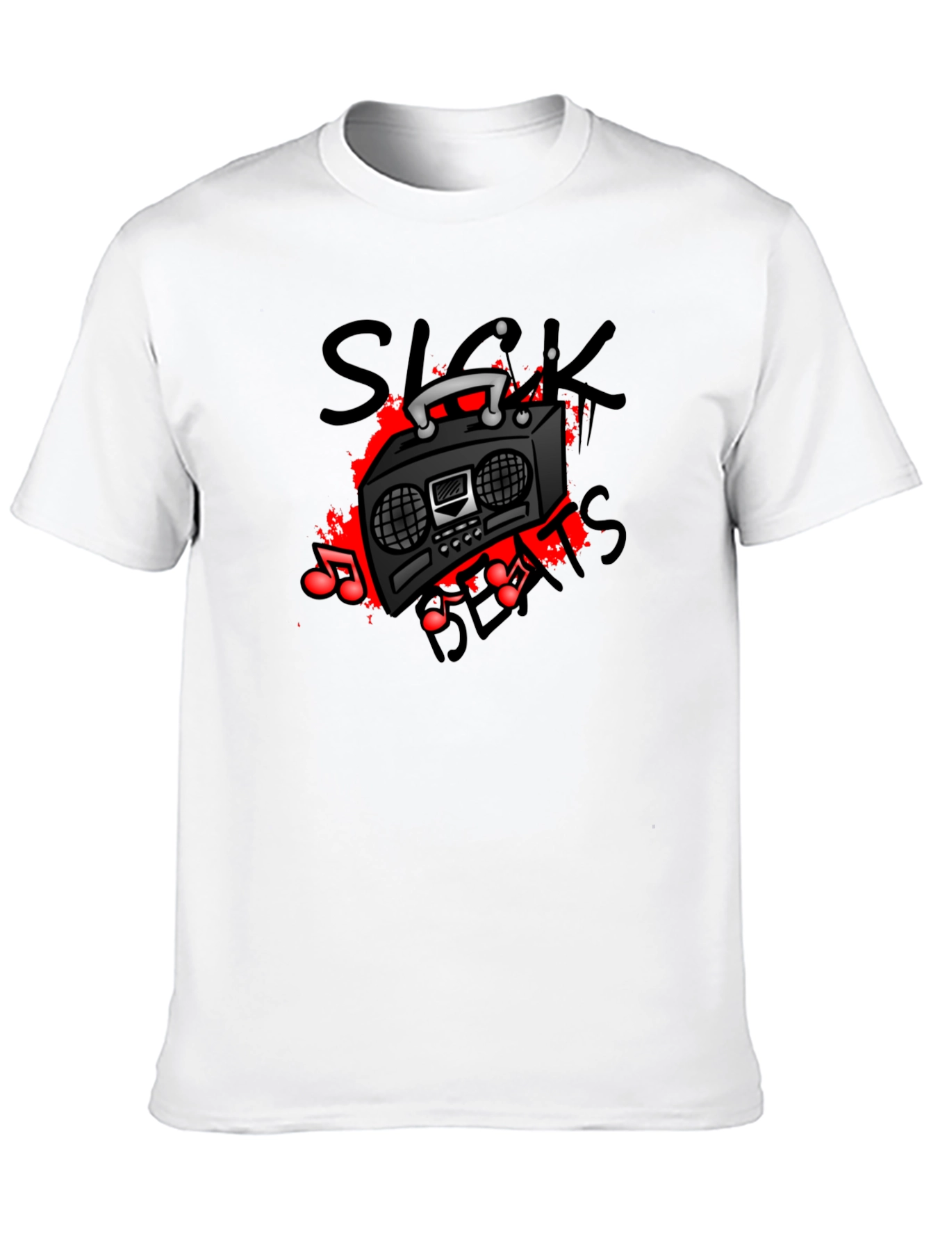 Sick Beats Graphic Tee - Cool Boombox Design