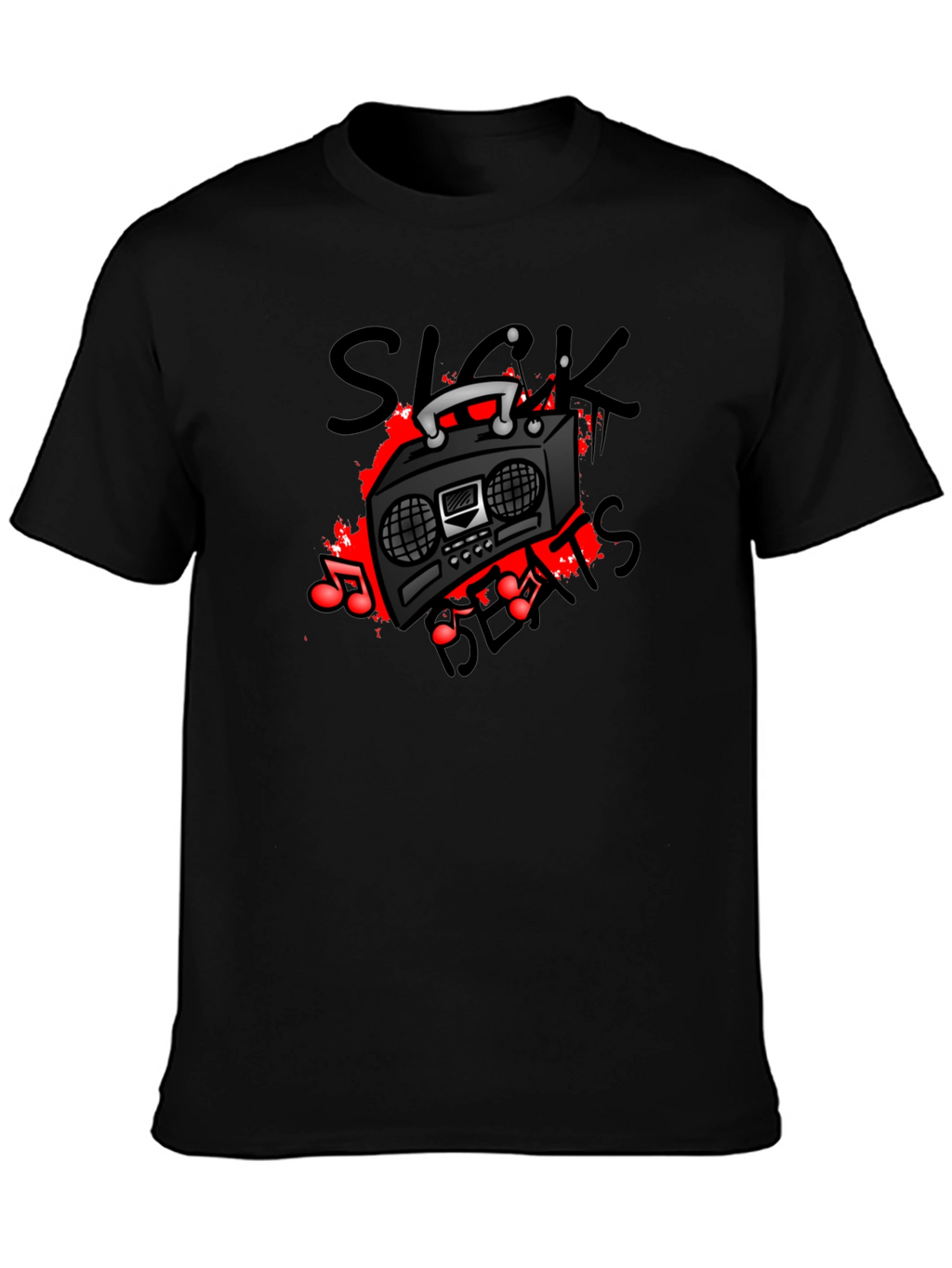 Sick Beats Graphic Tee - Cool Boombox Design