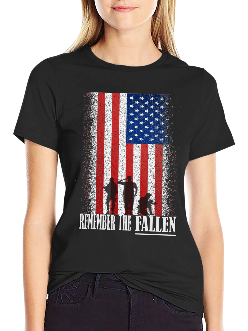 Remember The Fallen American Flag Graphic T-Shirt
