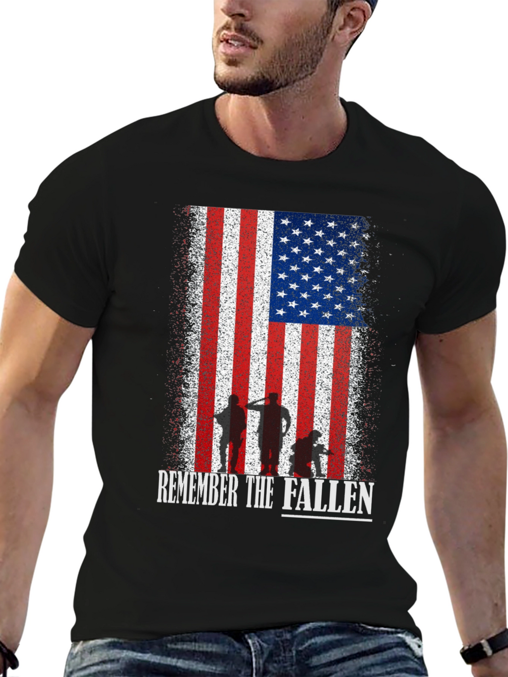 Remember The Fallen American Flag Graphic T-Shirt