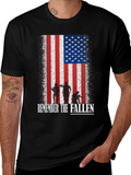 Remember The Fallen American Flag Graphic T-Shirt