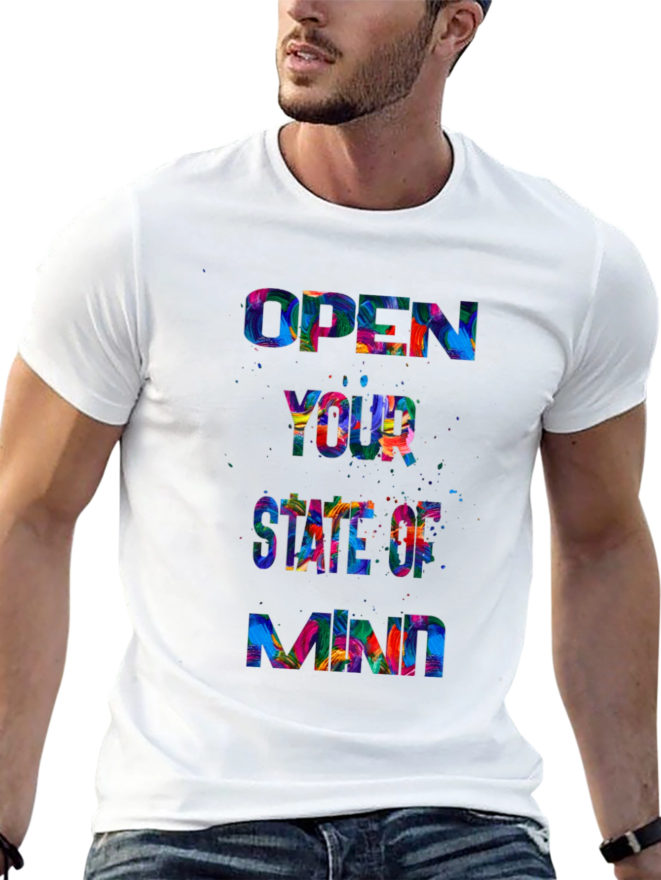 Open Mind Graphic Tee - Black Crewneck T-Shirt