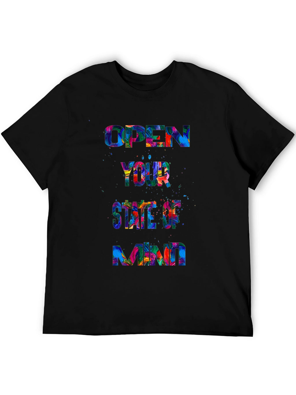 Open Mind Graphic Tee - Black Crewneck T-Shirt