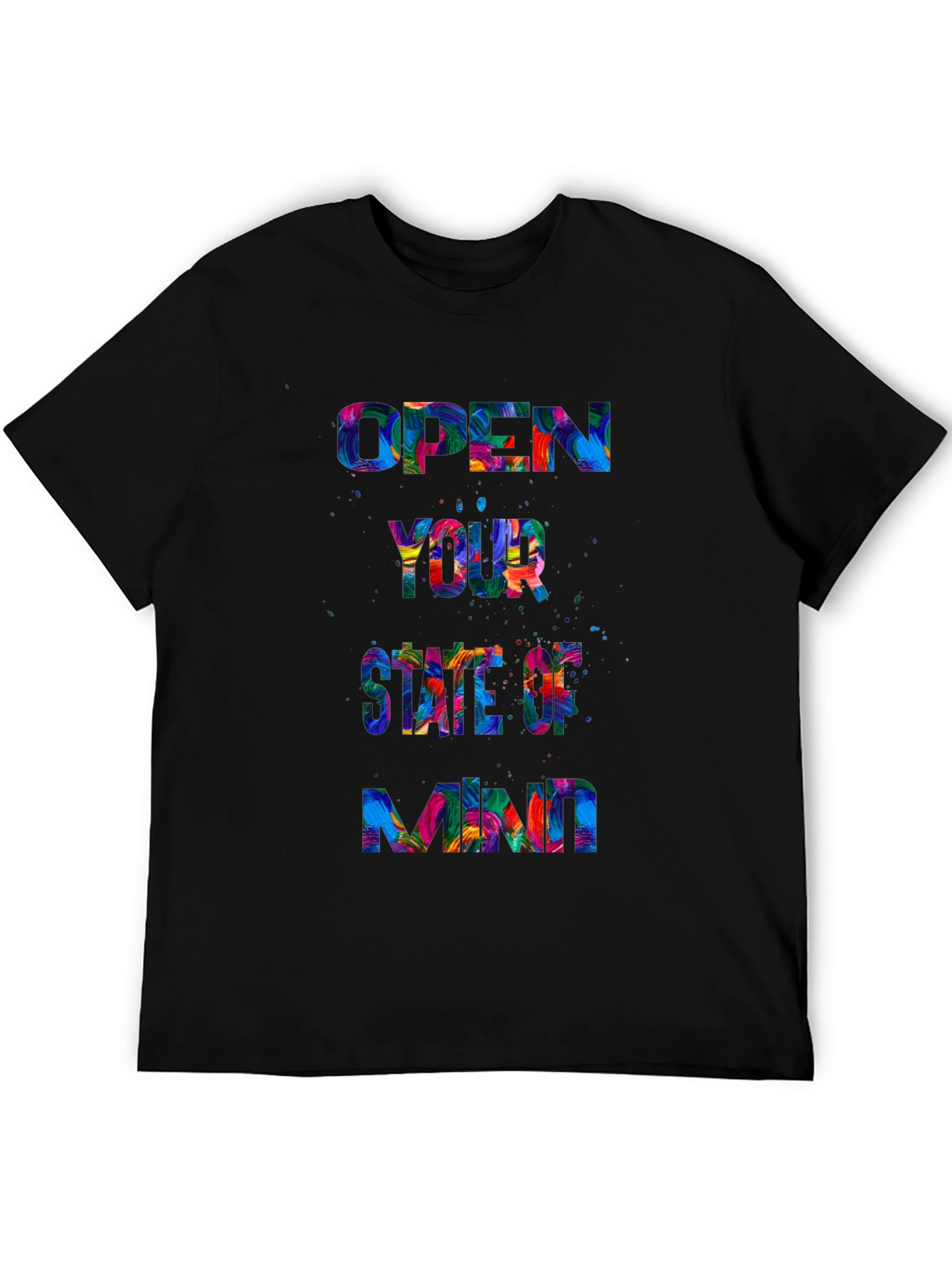 Open Mind Graphic Tee - Black Crewneck T-Shirt