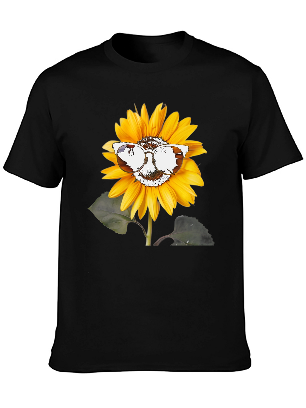 Sunflower Sunglasses Graphic Tee - Unisex Black T-Shirt