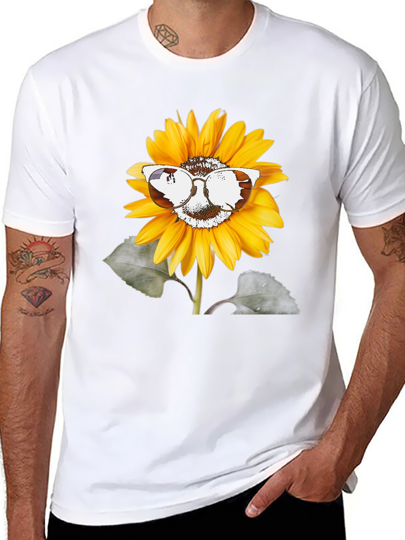 Sunflower Sunglasses Graphic Tee - Unisex Black T-Shirt