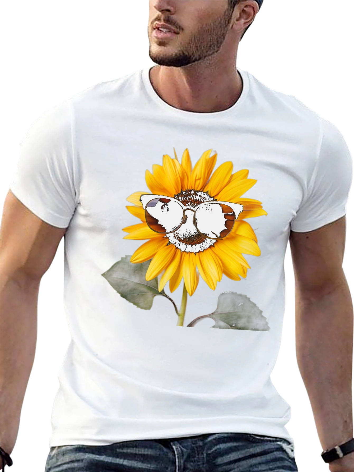 Sunflower Sunglasses Graphic Tee - Unisex Black T-Shirt