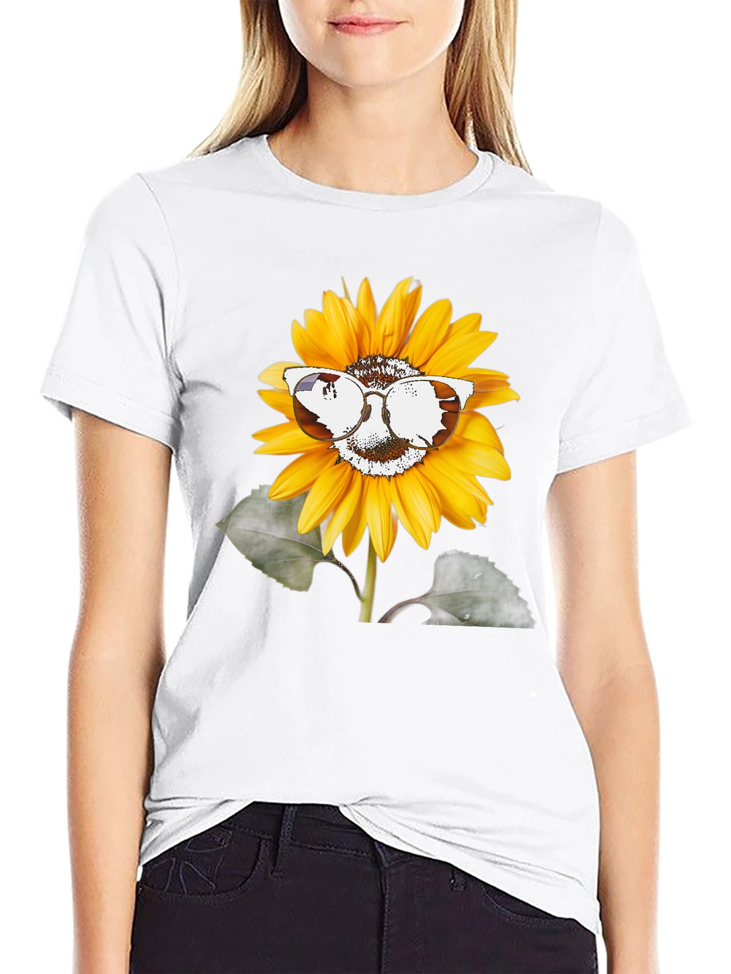 Sunflower Sunglasses Graphic Tee - Unisex Black T-Shirt