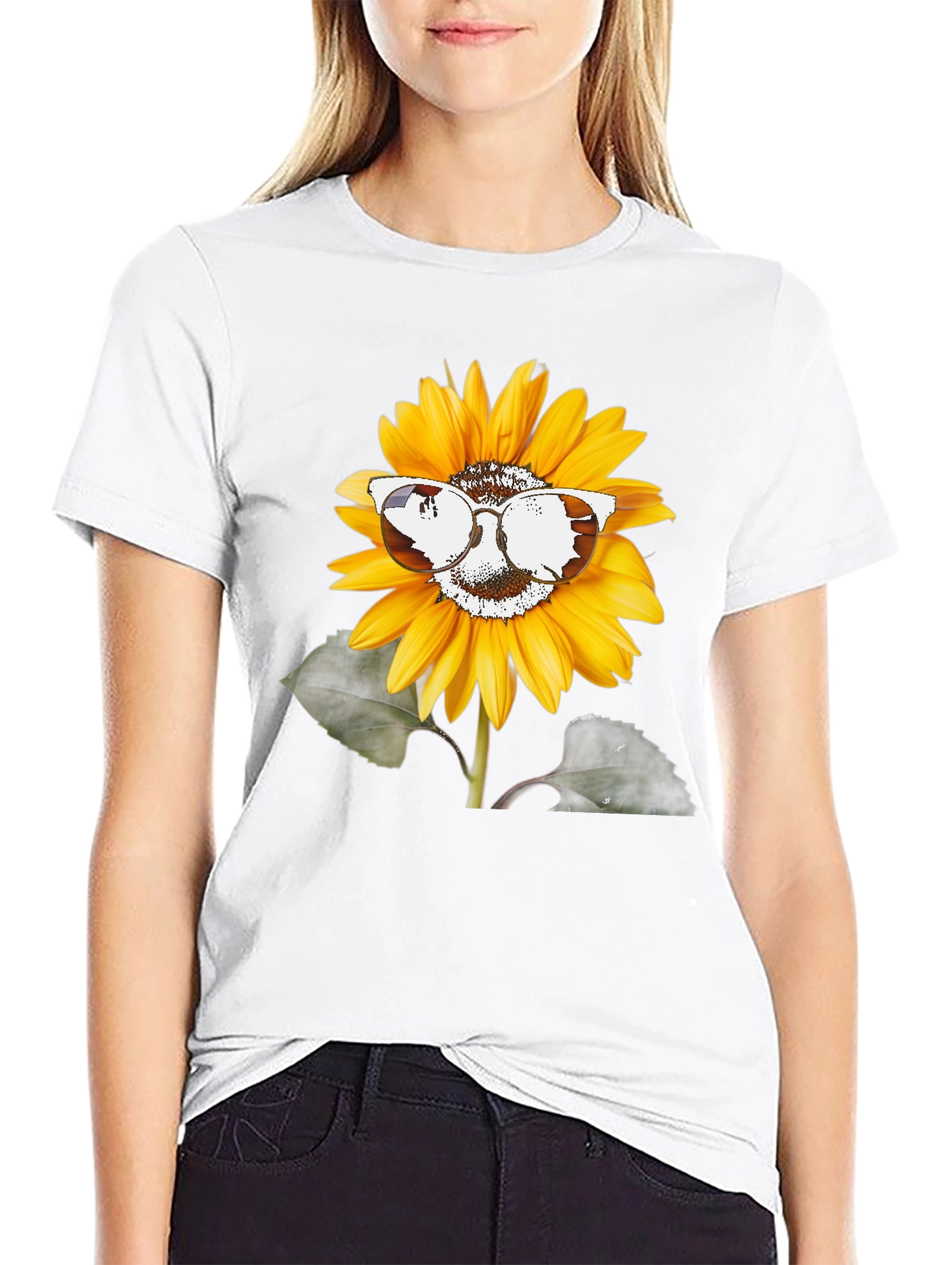 Sunflower Sunglasses Graphic Tee - Unisex Black T-Shirt