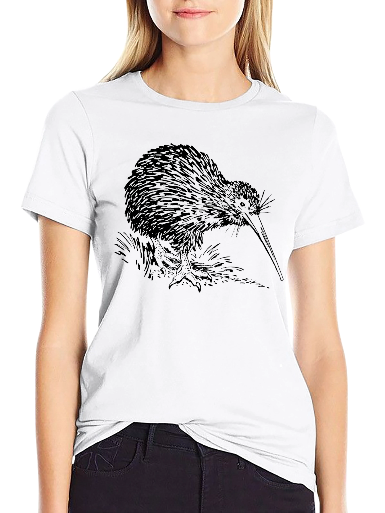 Kiwi Bird Graphic T-Shirt - Black