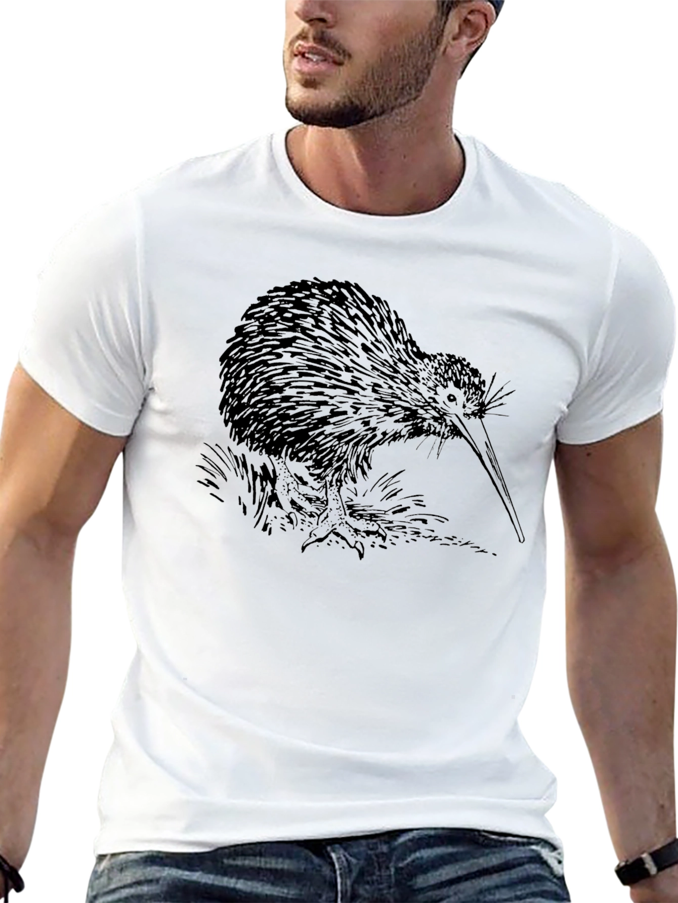 Kiwi Bird Graphic T-Shirt - Black