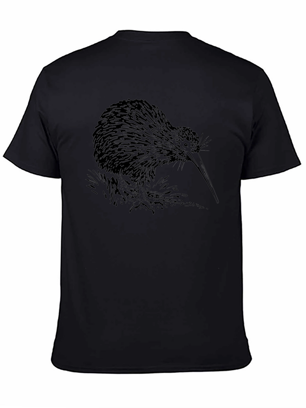 Kiwi Bird Graphic T-Shirt - Black