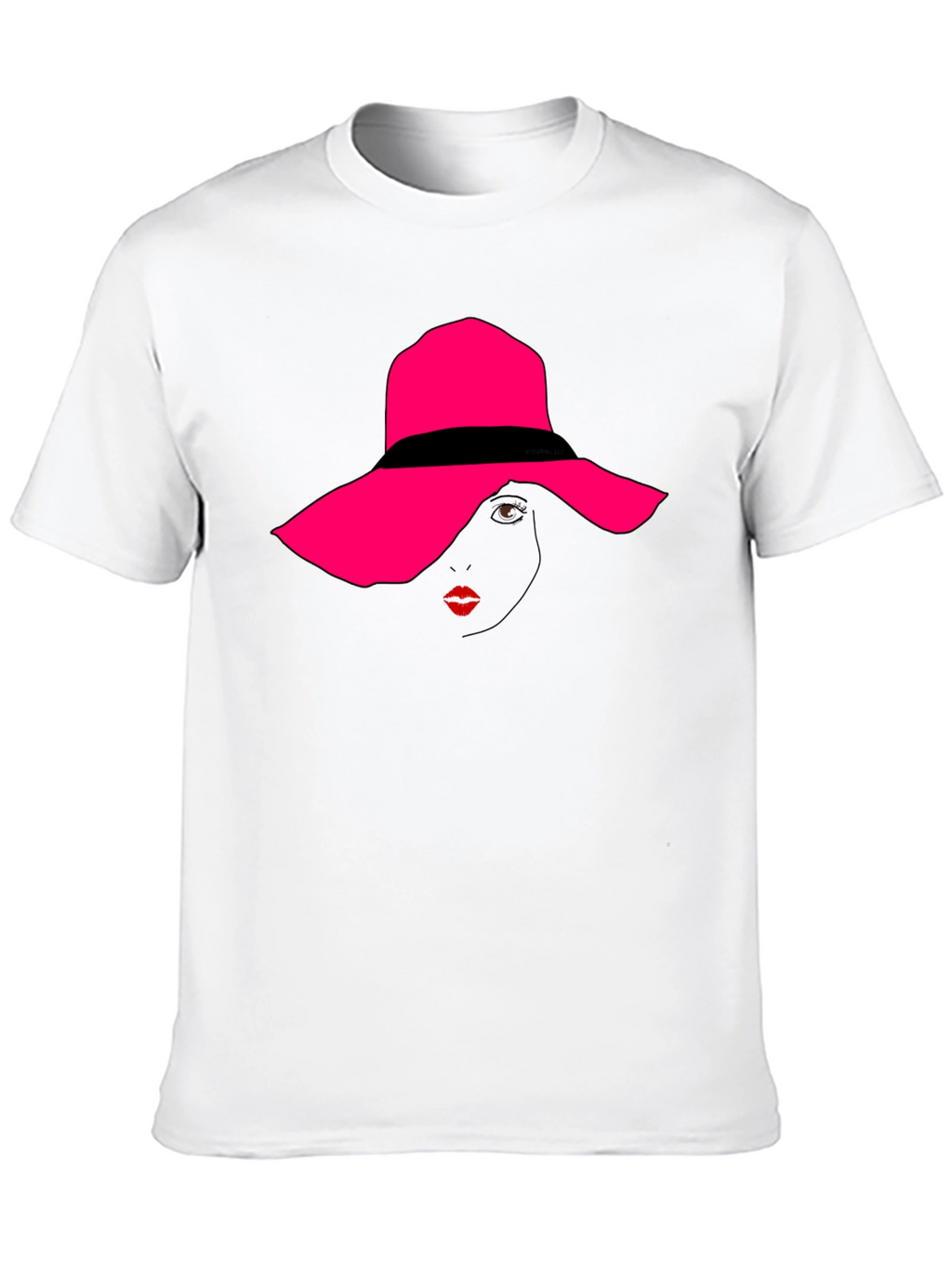 Stylish Woman in Hat Graphic T-Shirt