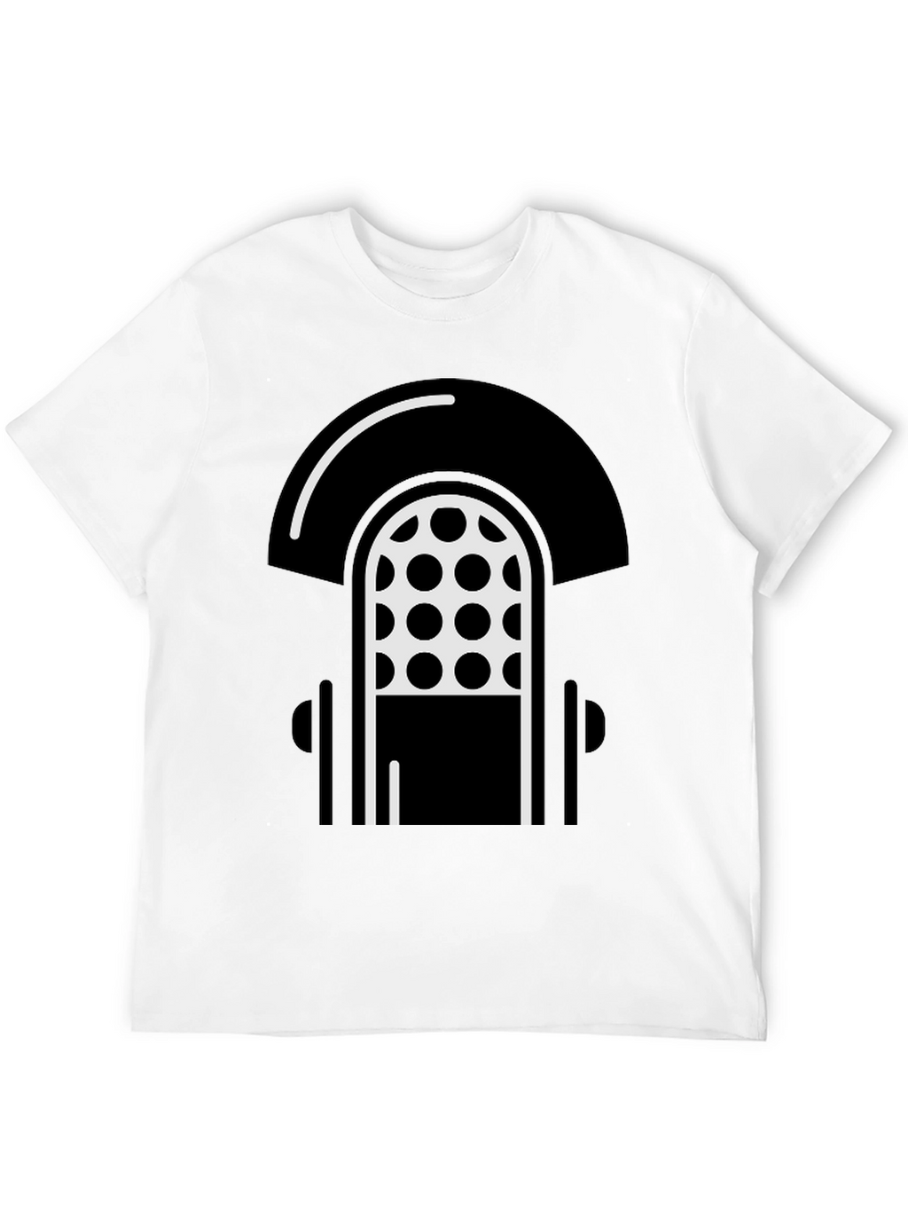Retro Microphone Graphic T-Shirt - Black