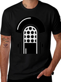 Retro Microphone Graphic T-Shirt - Black